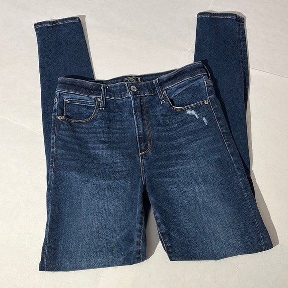 Abercrombie & Fitch Simone high rise super skinny denim jeans sz 28 6 long A&F - Picture 1 of 9